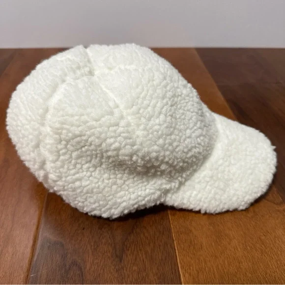 Anthropologie  Sherpa White Fleece Baseball Cap / Hat - Picture 3 of 9
